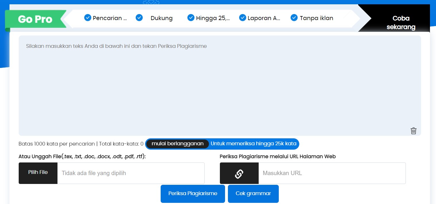 Area teks pemeriksa plagiarisme