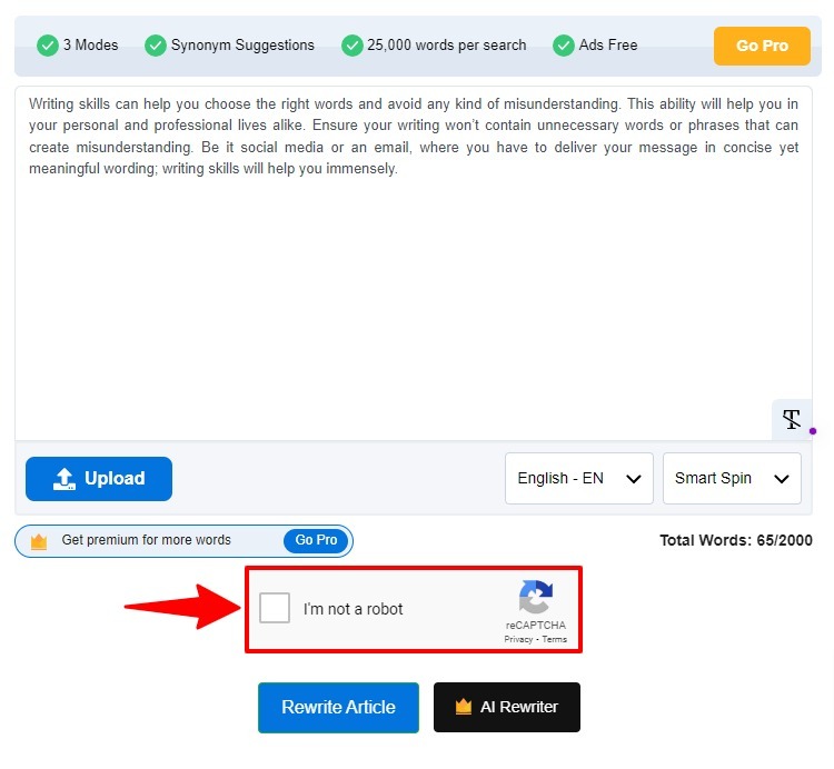 Paraphrasing tool