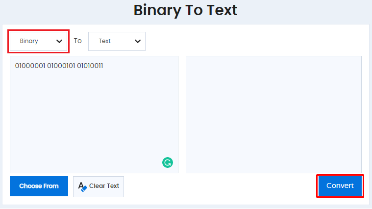 binary to text