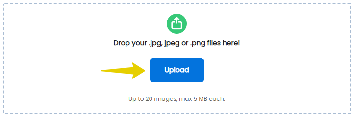 image compressor upload section