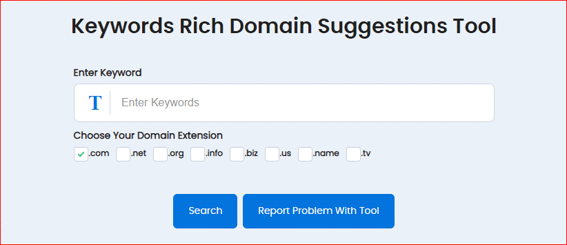 Keywords Rich Domain Suggestions Tool