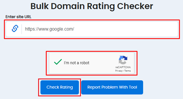 Domain Rating Checker