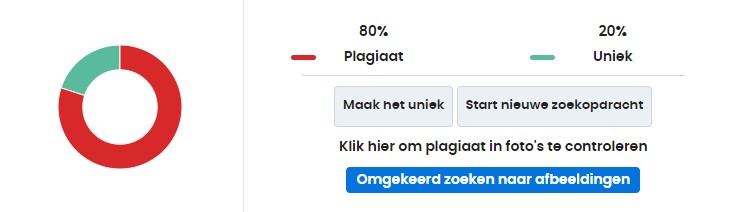 resultaten van plagiaatcontrole